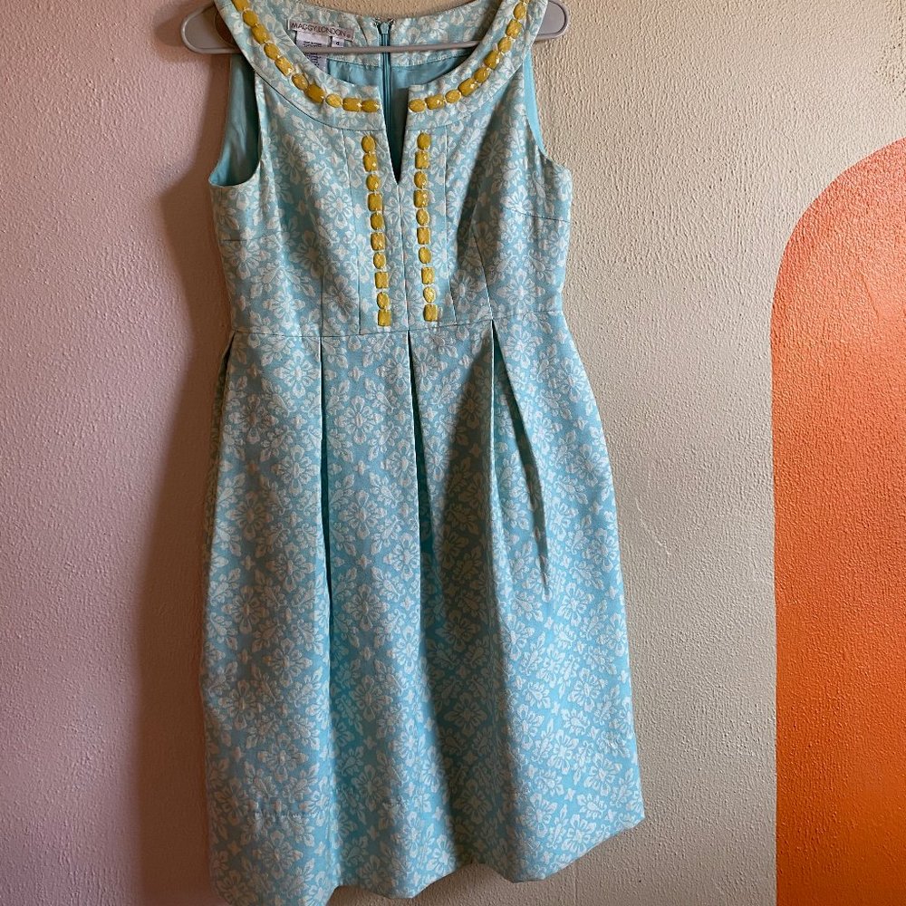 Vintage Inspired Formal Brocade Mini Dress